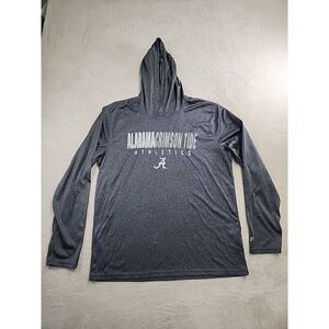 Russell Pullover Hooded Alabama Roll Tide Athlete Long Sleeve Shirt Gray Large‎
